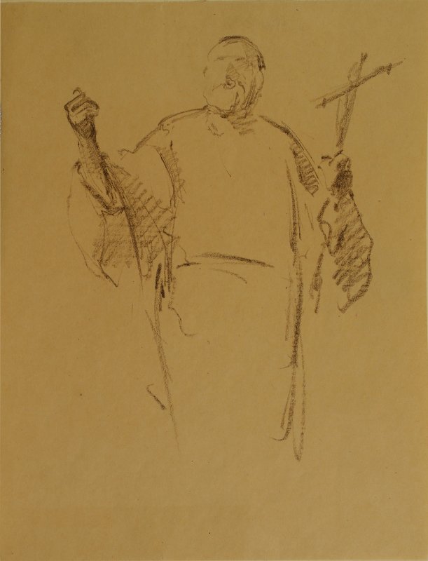 1925-1926 ca. - L'ultima cena  (studio di apostolo con croce in mano) (2)